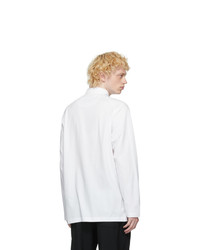 Y-3 White Classic Mock Neck Long Sleeve T Shirt