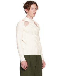 Dion Lee White Collarbone Skivvy Sweater