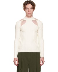 Dion Lee White Collarbone Skivvy Sweater