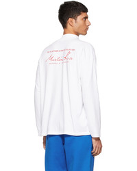Martine Rose White Funnel Neck Logo Long Sleeve T Shirt