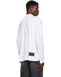 We11done White High Neck Long Sleeve T Shirt
