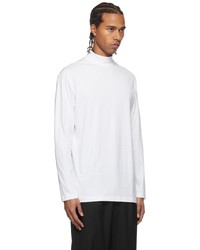 Y-3 White Mock Neck Long Sleeve T Shirt
