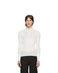 Dion Lee White Sheer Ribbed Turtleneck