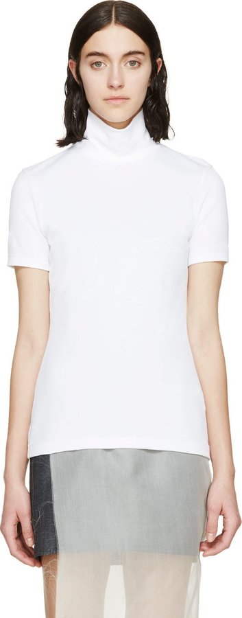 white turtleneck short sleeve