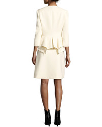 Alexander McQueen Deep V Tuxedo Coat Dress Ivory