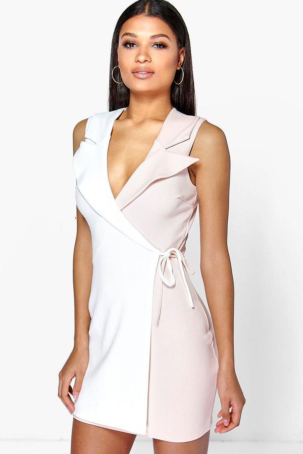 white wrap bodycon dress