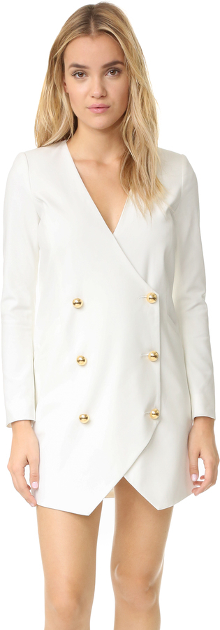 White gold clearance button blazer dress