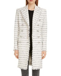 Balmain Double Breasted Tweed Coat