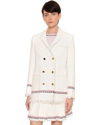 Thom Browne Double Breasted Cotton Tweed Jacket