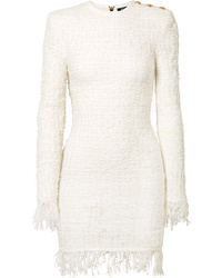 White Tweed Sheath Dress