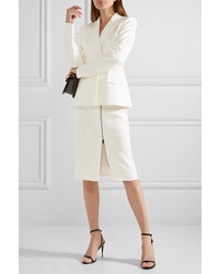 Tom Ford Double Breasted Wool Blend Blazer Ivory