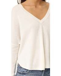 Alice + Olivia Bobbie Long Sleeve V Neck Sweater