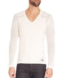 Versace Collection Perforated V Neck Sweater