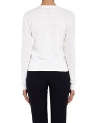 ATM Anthony Thomas Melillo Crop V Neck Sweater White Size M