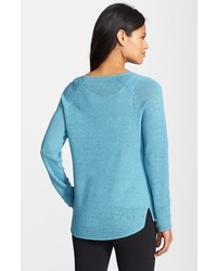 Eileen Fisher Fine Gauge Linen V Neck Sweater