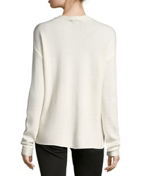 Joie Larken Lace Up Pullover Sweater White