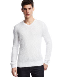 Kenneth Cole Reaction Long Sleeve Rib V Neck Pullover Sweater
