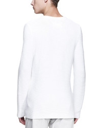 Maison Martin Margiela Long Sleeve V Neck Sweater White
