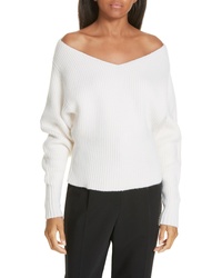 Ji Oh Off The Shoulder Wool Cashmere Sweater