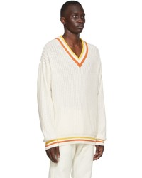 Drôle De Monsieur Off White Cricket Sweater