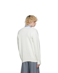 Maison Margiela Off White Gauge 7 V Neck Sweater