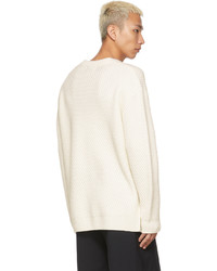 Solid Homme Off White Wool V Neck Sweater