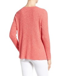 Eileen Fisher Organic Linen Cotton V Neck Sweater
