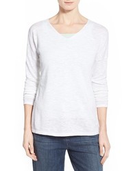 Eileen Fisher Organic Linen Cotton V Neck Sweater