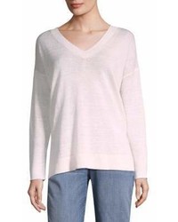 Eileen Fisher Organic Linen V Neck Sweater
