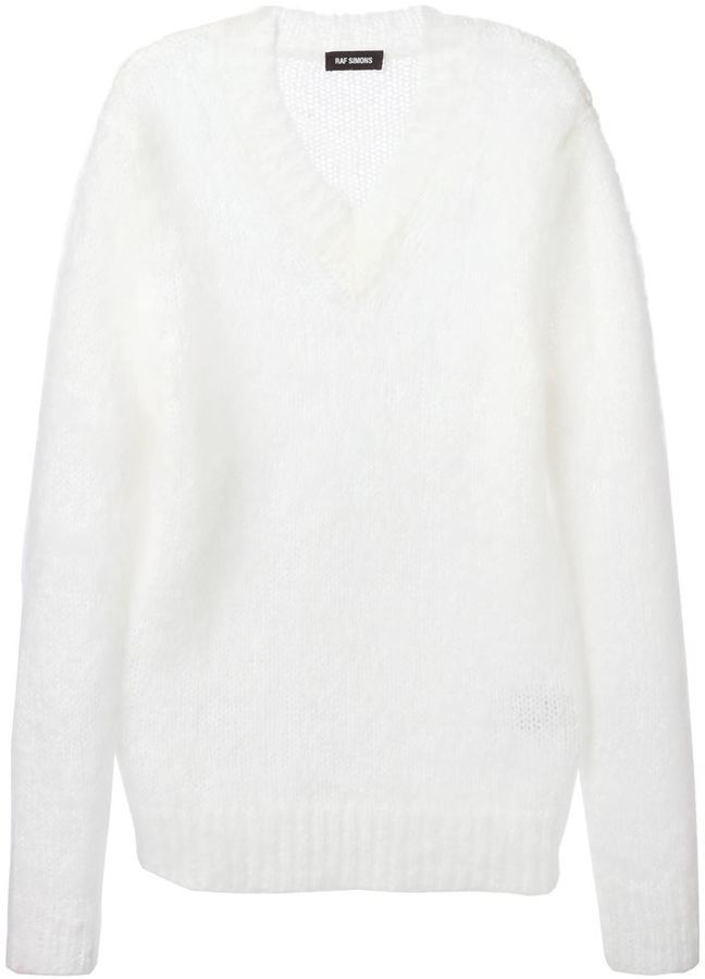 Raf Simons V Neck Sweater, $475 | farfetch.com | Lookastic