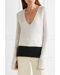 Narciso Rodriguez Ribbed Wool And Cashmere Blend Sweater White