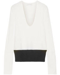 Narciso Rodriguez Ribbed Wool And Cashmere Blend Sweater White