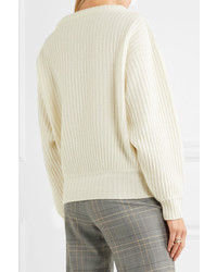 Lemaire Ribbed Wool Sweater White