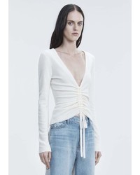 Alexander Wang Ruched V Neck Sweater Top
