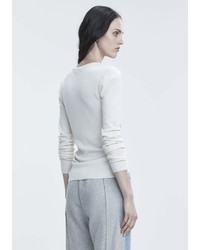 Alexander Wang Ruched V Neck Sweater Top