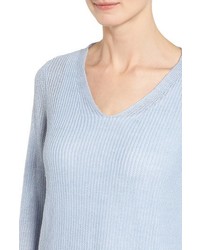 Eileen Fisher V Neck Organic Linen Sweater