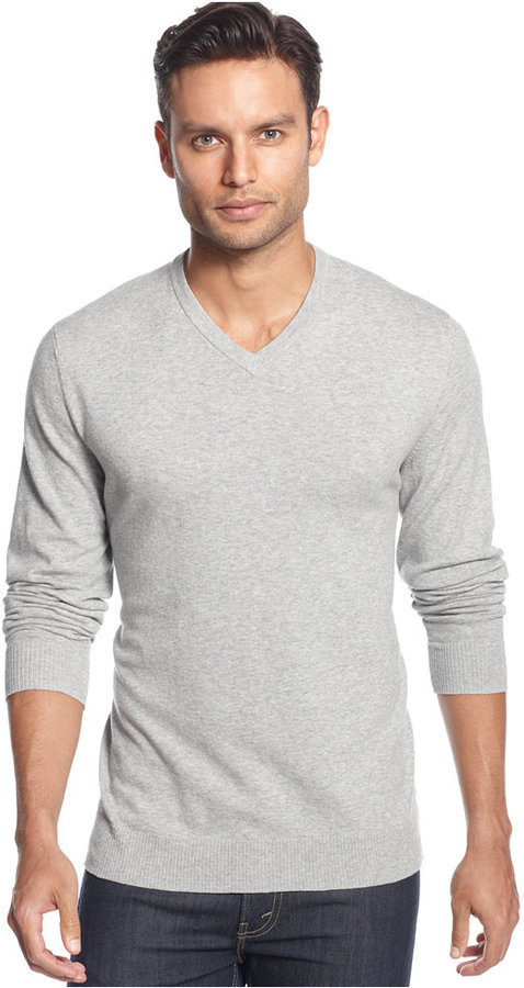 macy's v neck sweaters