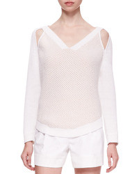 3.1 Phillip Lim V Neck Sweater With Cold Shoulders