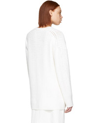 Calvin Klein Collection White Cashmere Etienne Sweater
