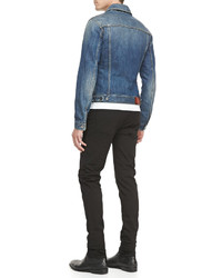 Dolce & Gabbana 4 Pocket Jean Jacket Basic V Neck Tee Gart Dyed Stretch Twill Pants