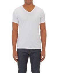 Barneys New York Basic V Neck T Shirt White