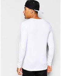 Asos Brand Extreme Fitted Fit Long Sleeve T Shirt With V Neck And Stretch