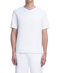 Bugatchi Comfort V Neck Cotton T Shirt In White At Nordstrom