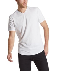 Cuts Curve Hem V Neck T Shirt In White At Nordstrom