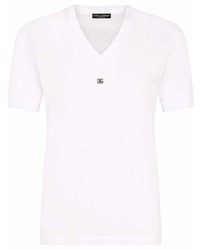 Dolce & Gabbana Dg Plaque V Neck T Shirt