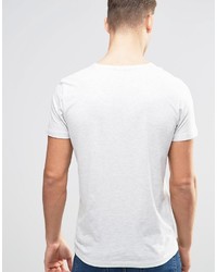Esprit V Neck T Shirt In White Melange