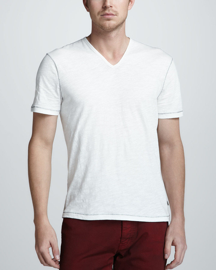John Varvatos Star Usa V Neck Tee Off White | Where to buy & how to wear