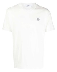 Stone Island Logo Patch Cotton T Shirt