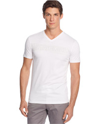 Calvin Klein Logo Print V Neck T Shirt