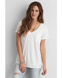 American Eagle Outfitters O Soft Sexy V Neck Pocket T Shirt